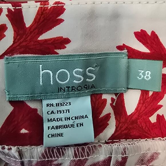 Hoss Intropia Novelity Red Maple Leaves Women's Business Casual Dress 38 - US 6 - Picture 4 of 6